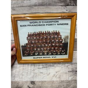 Vintage NFL San Francisco 49ers Super Bowl XVI Champions Team Photo Framed